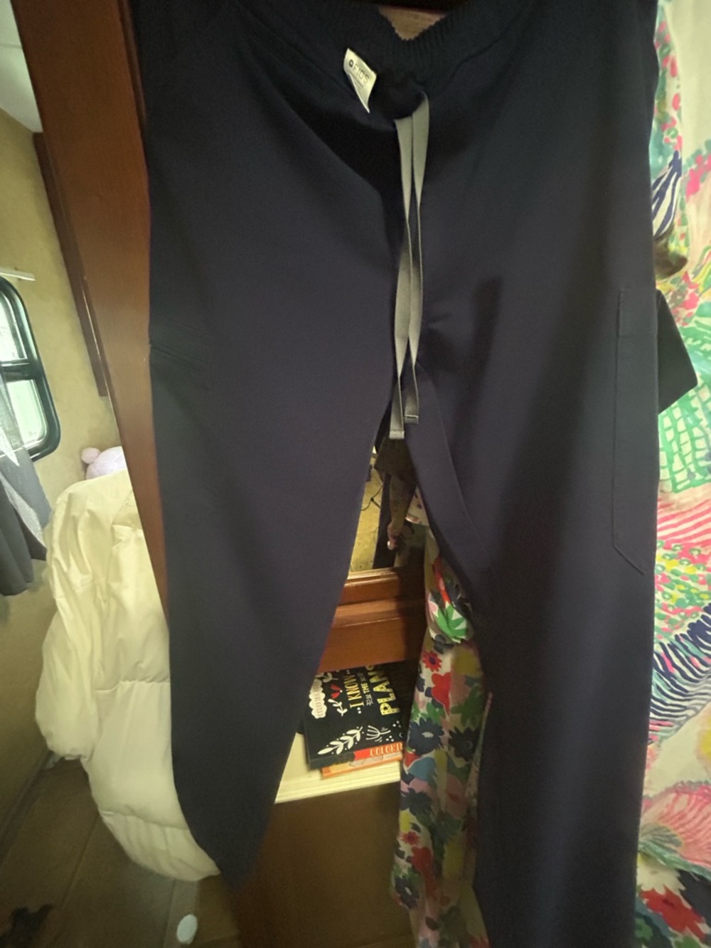 Figs technical collection scrub pantsNavy Drawstring Jogger Pants with Pockets